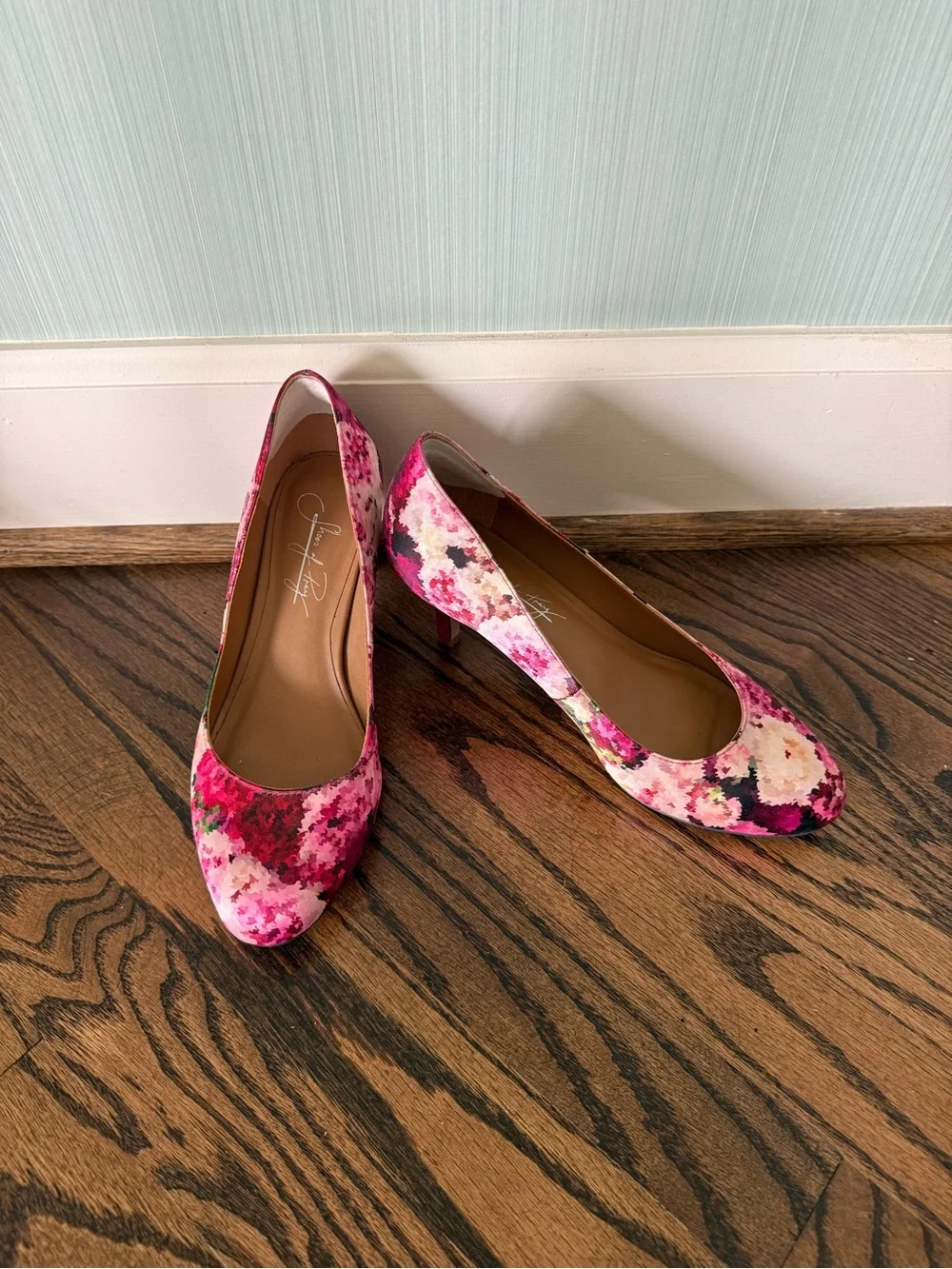 Shoes of Prey Pink Floral Print Women's Heels